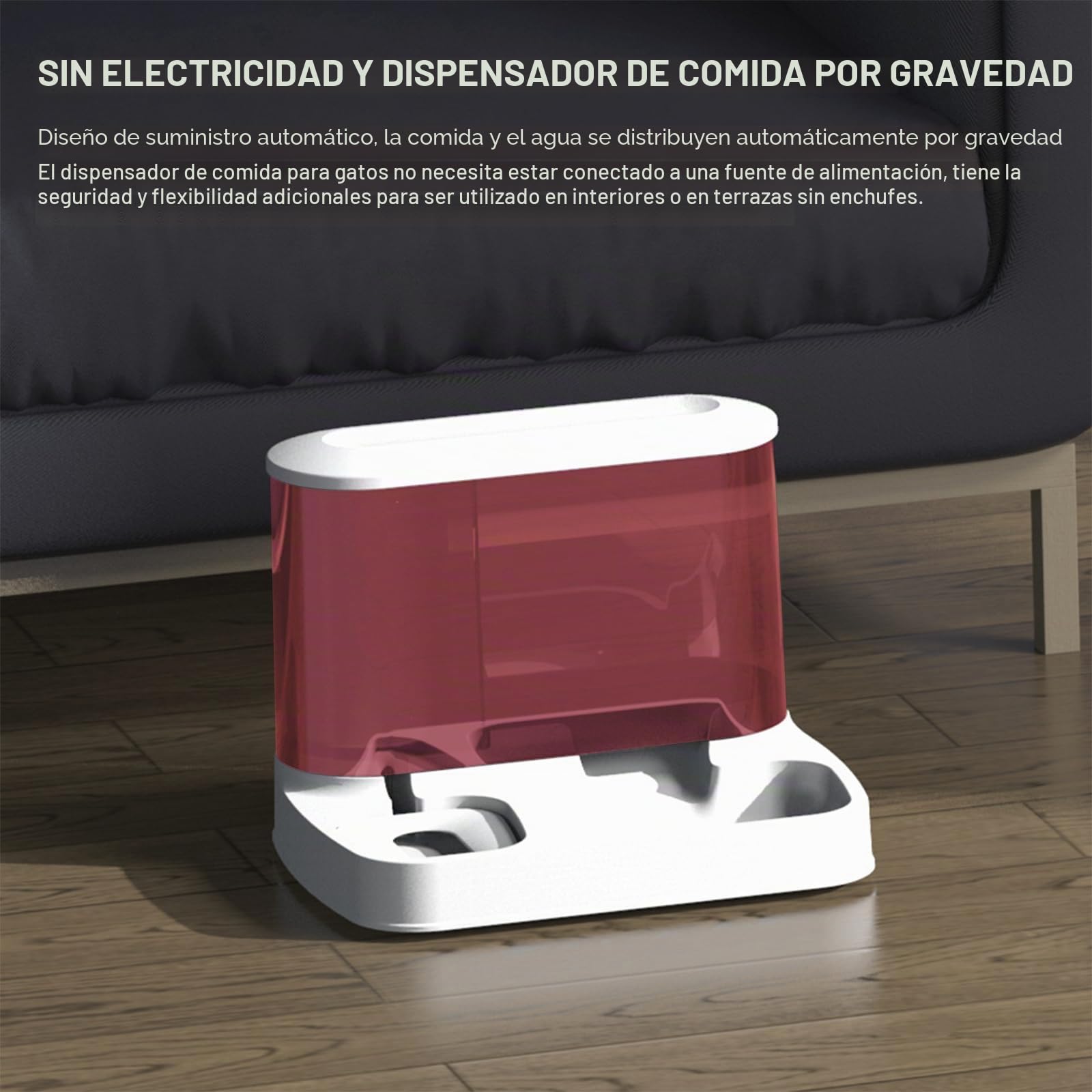 Juego de dispensador automático de comida y agua 2 en 1 para gatos, comedero para gatos y dispensador de agua para perros pequeños, cachorros, gatos, mascotas (rosa)