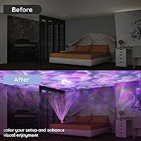 Vista 4 de Lumoonosity Proyector de olas oceánicas - Proyector de luz de agua para dormitorio, decoración de habitación de niños - Luz nocturna de galaxia