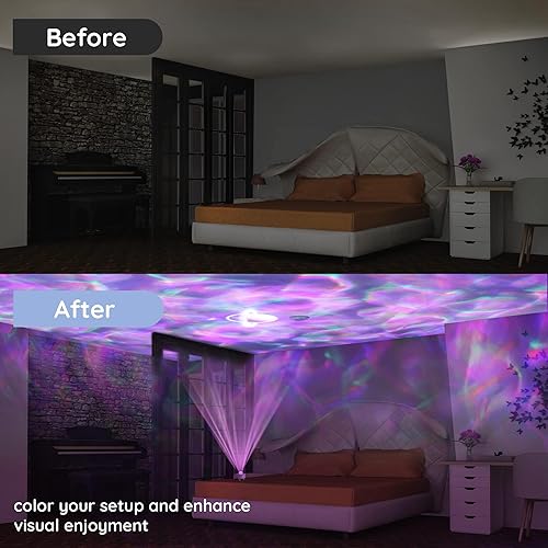 Miniatura 4 de Lumoonosity Proyector de olas oceánicas - Proyector de luz de agua para dormitorio, decoración de habitación de niños - Luz nocturna de galaxia