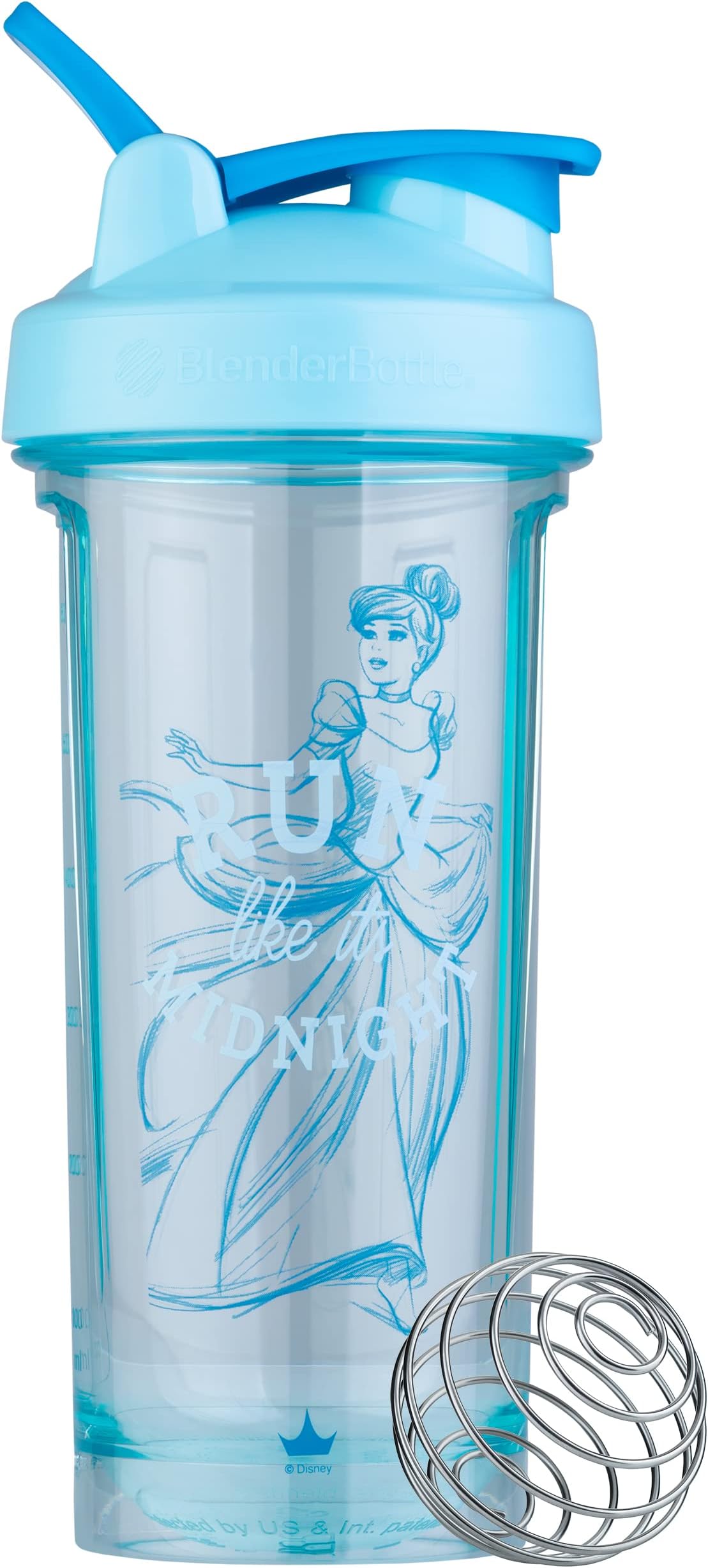 Disney Princess Shaker Bottle Pro Series, Perfect for Protein Shakes and Pre Workout, 28-Ounce, Cinderella