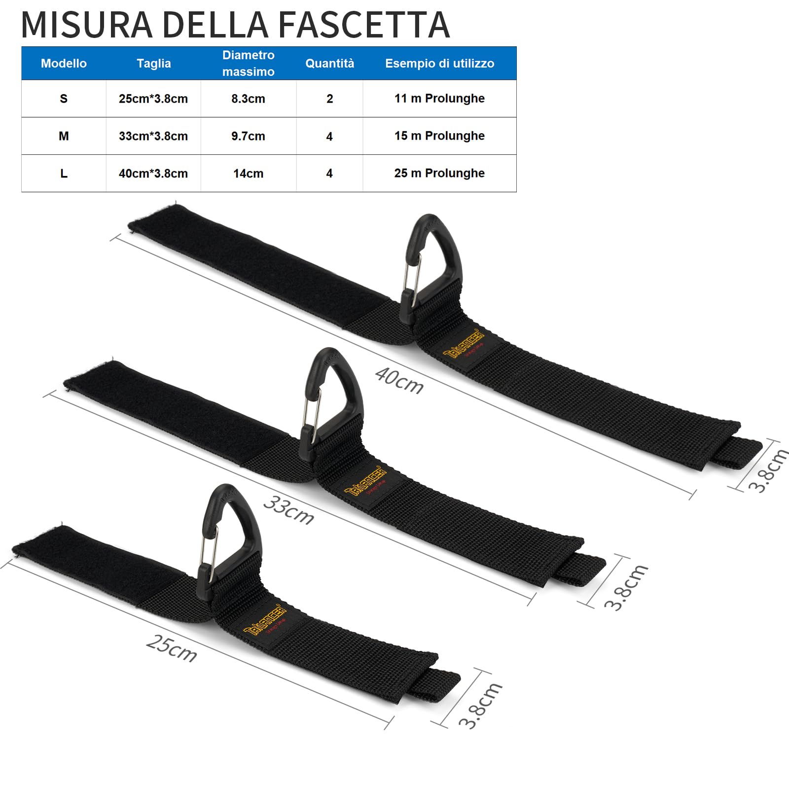 Trilancer Organizzatore per Cavi 10pz Cinghie con Fibbia Triangolare Parete