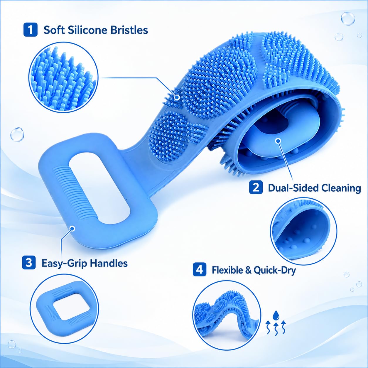 Sulfar Nixy Body Back Scrubber - Exfoliate & Massage -2
