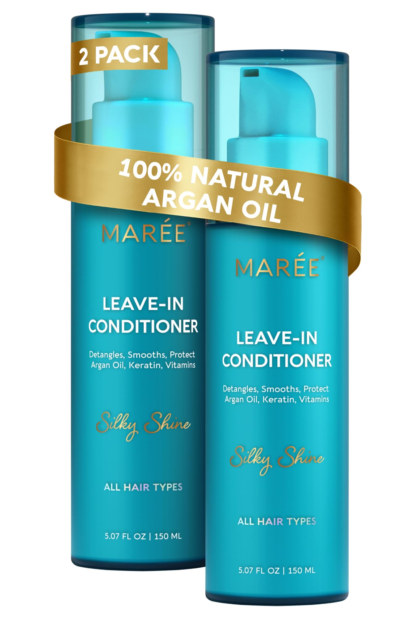MAREE Leave-In Conditioner Hair Gloss for Dry Damaged Hair, Leave-In Conditioner for Curly Hair, Color Treated, 2 pack