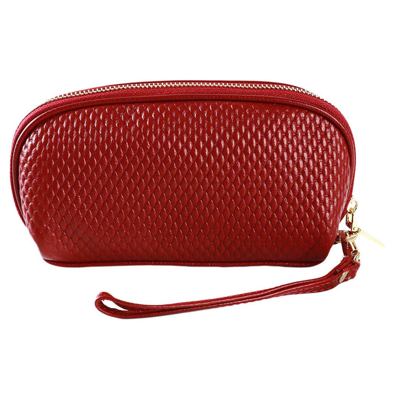 ZALING Women Cosmetic Bag Toiletry Bag Actor Makeup Clutch Bag Red Wine