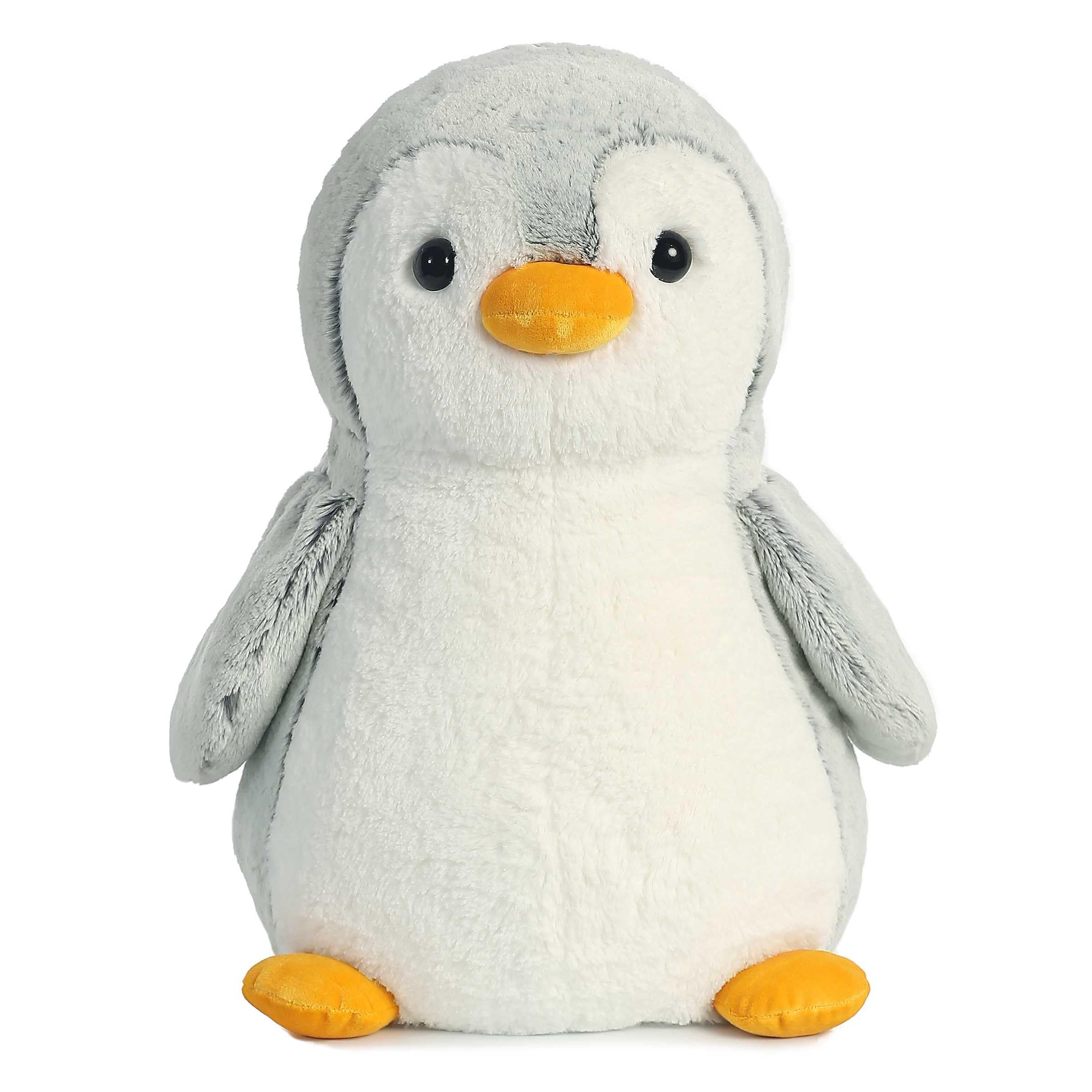 Playful Pompom Penguin™ Stuffed Animal - Vibrant Companions for Warm Cuddles - Perfect for Adults, Kids, and Birthdays - Gray 11 Inches