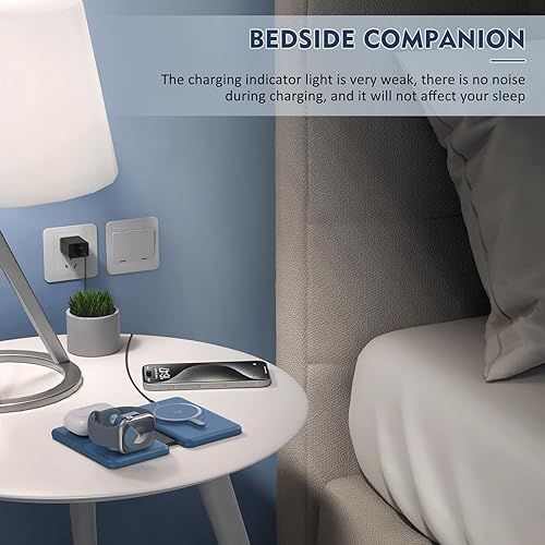 Miniatura 5 de Cargador inalámbrico para iPhone - Estación de carga 3 en 1 para dispositivos Apple para iPhone 17, 16, 15, 14, 13, 12 Pro Max Plus, almohadilla de