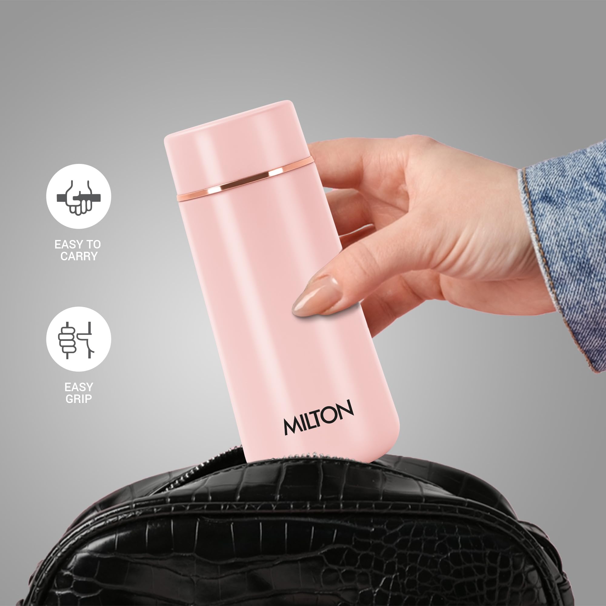 Milton Starlit 270 Thermosteel Compact ISI Certified Water Bottle, Vacuum Insulated Hot and Cold I SS304 Stainless Steel, Leak Proof I 260 ml, Pink — Amazon image 6