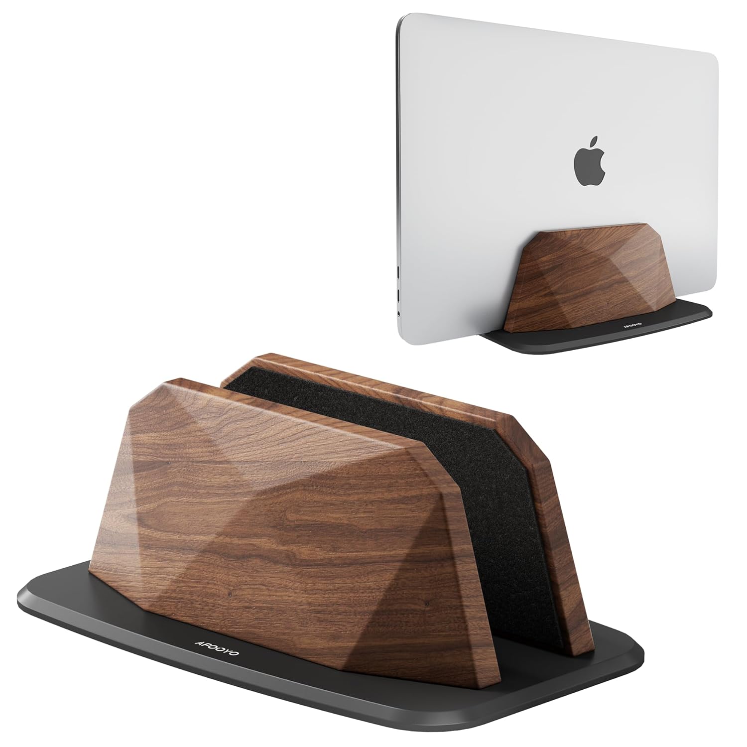Vertical Laptop Stand - Walnut Adjustable Laptop Holder Desktop Dock Compatible with All MacBook Surface Chromebook Dell More