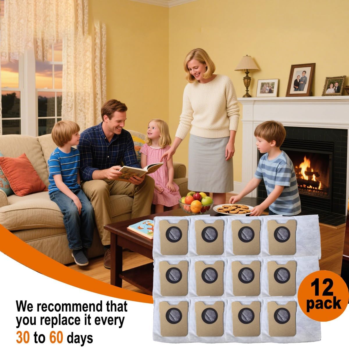 12 Pack Replacement Dust Bags compatible with Eufy Omni C20 C10 Robot Vacuum, Vacuum Bags for Eufy 3.9L Large Capacity Dust Bags