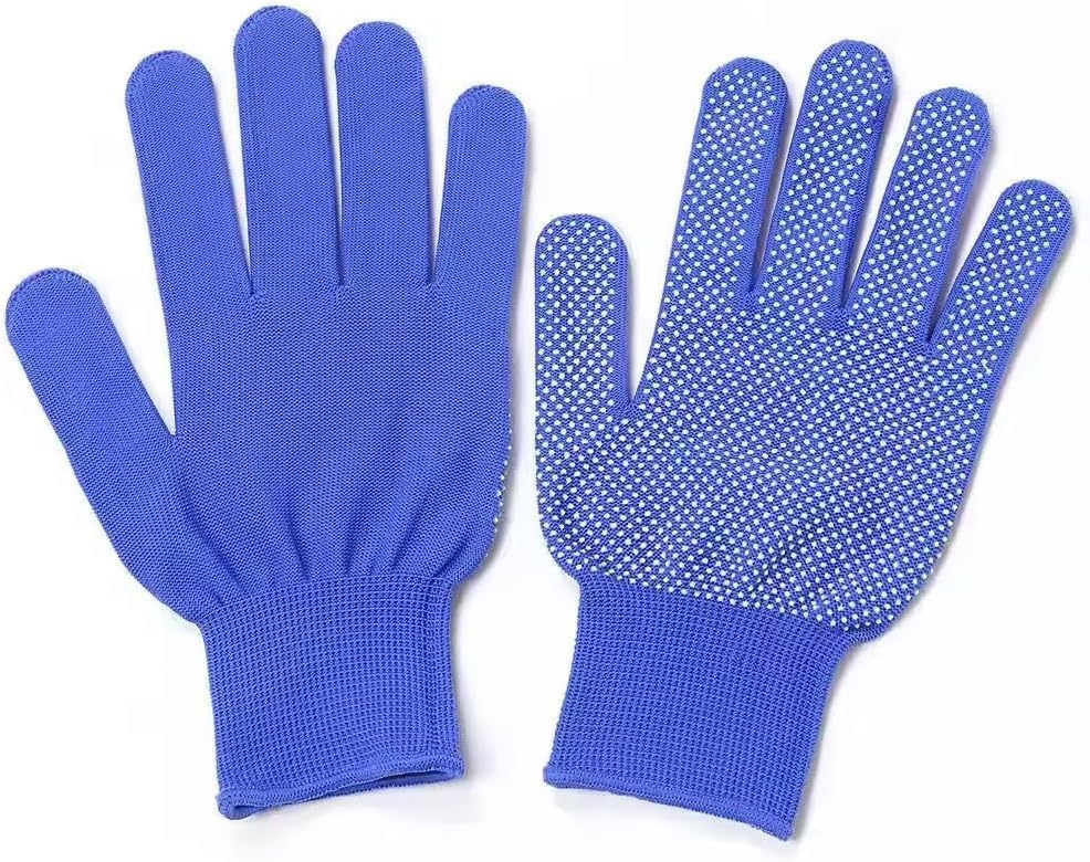 Image of Heega PVC Dotted Cricket Tennis and Batting Gloves for Men with Flexible and Secure Elastic Wrist | Extra Grip, Breathable Cotton Tennis Batting Gloves for Cricket (Blue, 1 Pair)