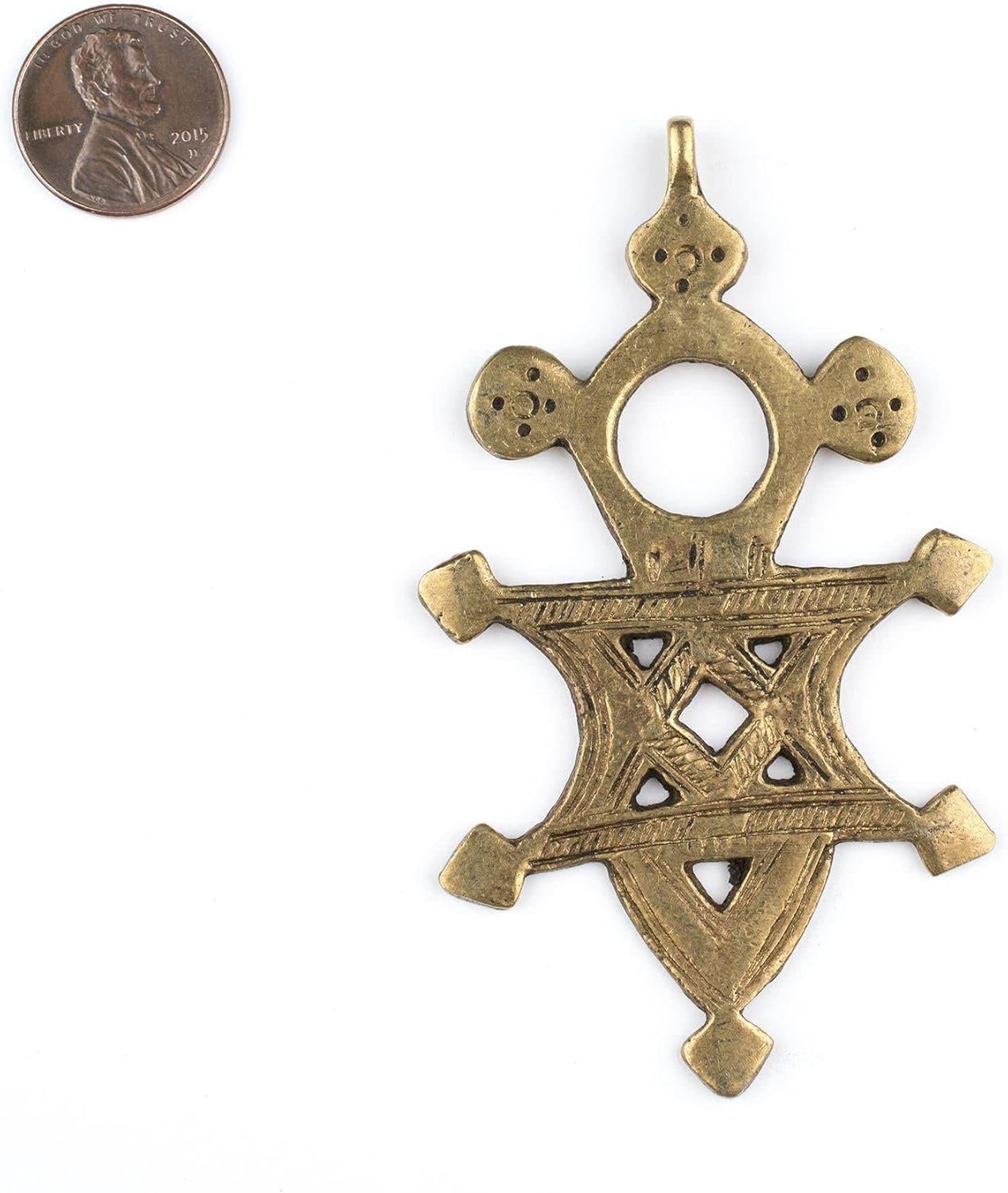 The Bead Chest Bronze Tuareg Star Cross Pendant (89x50mm)