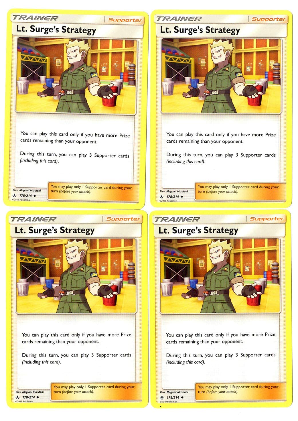Amazon.com: Lt. Surge's Strategy 60/68 - Hidden Fates - Pokemon Trainer Card Lot - Playset x4 : Toys & Games Amazon.com: Lt. Surge's Strategy 60/68 - Hidden Fates - Pokemon Trainer Card Lot - Playset x4 : Toys & Games