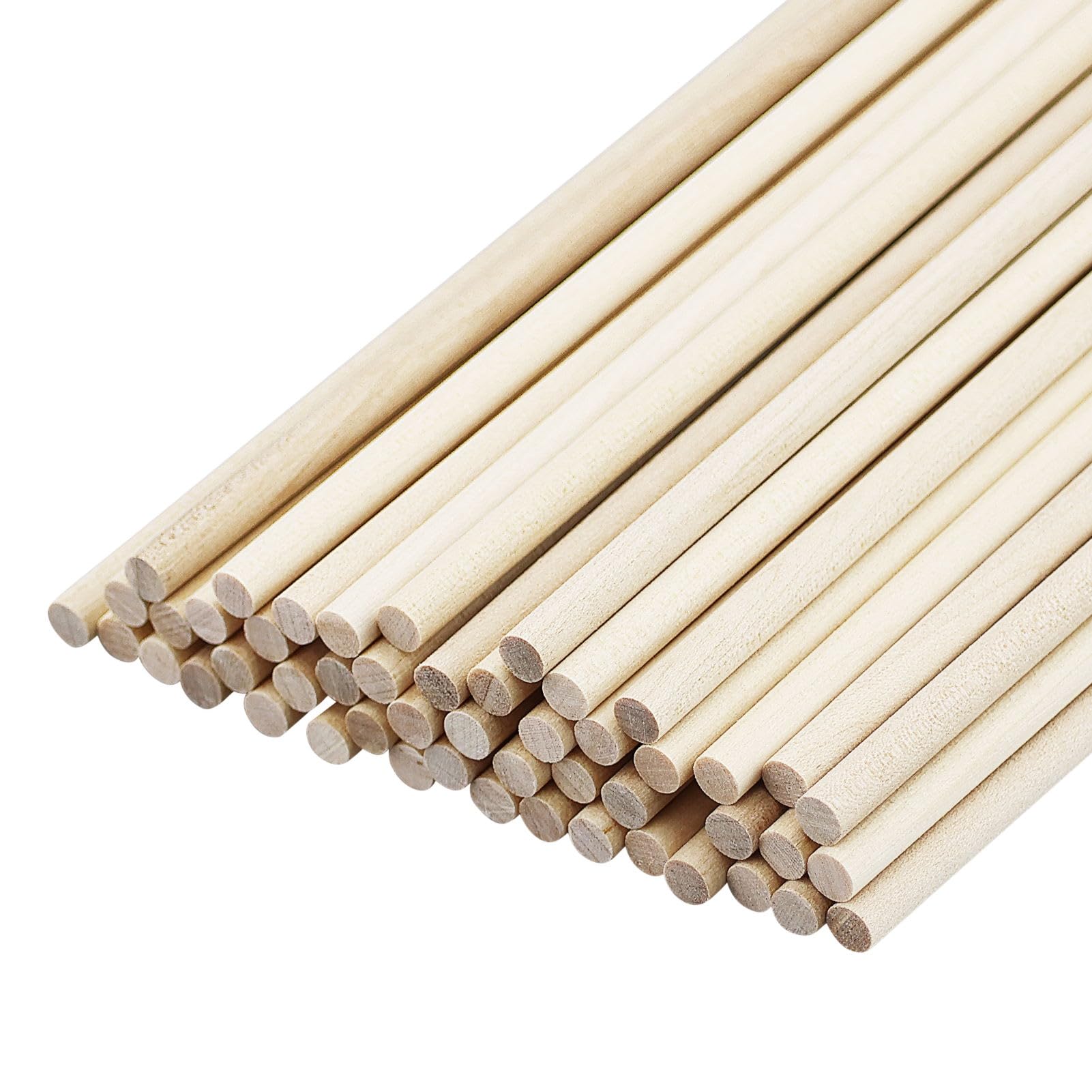 Hxmjied 1 50 Pack Wooden Sticks, 250Mm X 5Mm Wood Dowel Rods Sticks, Wooden Dowel Rods, Unfinished Natural Wood Dowel Rods Hardwood Sticks, For Crafts, Building Model, Home Garden Decoration