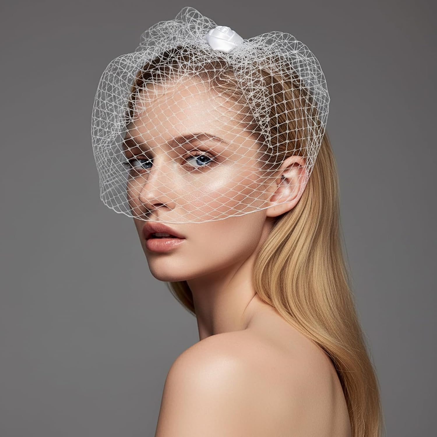 Veil Fascinator Hat for Women Fascinators Hair Clip with Removable Veil Tea Party Hat Bridal Wedding - Image 3