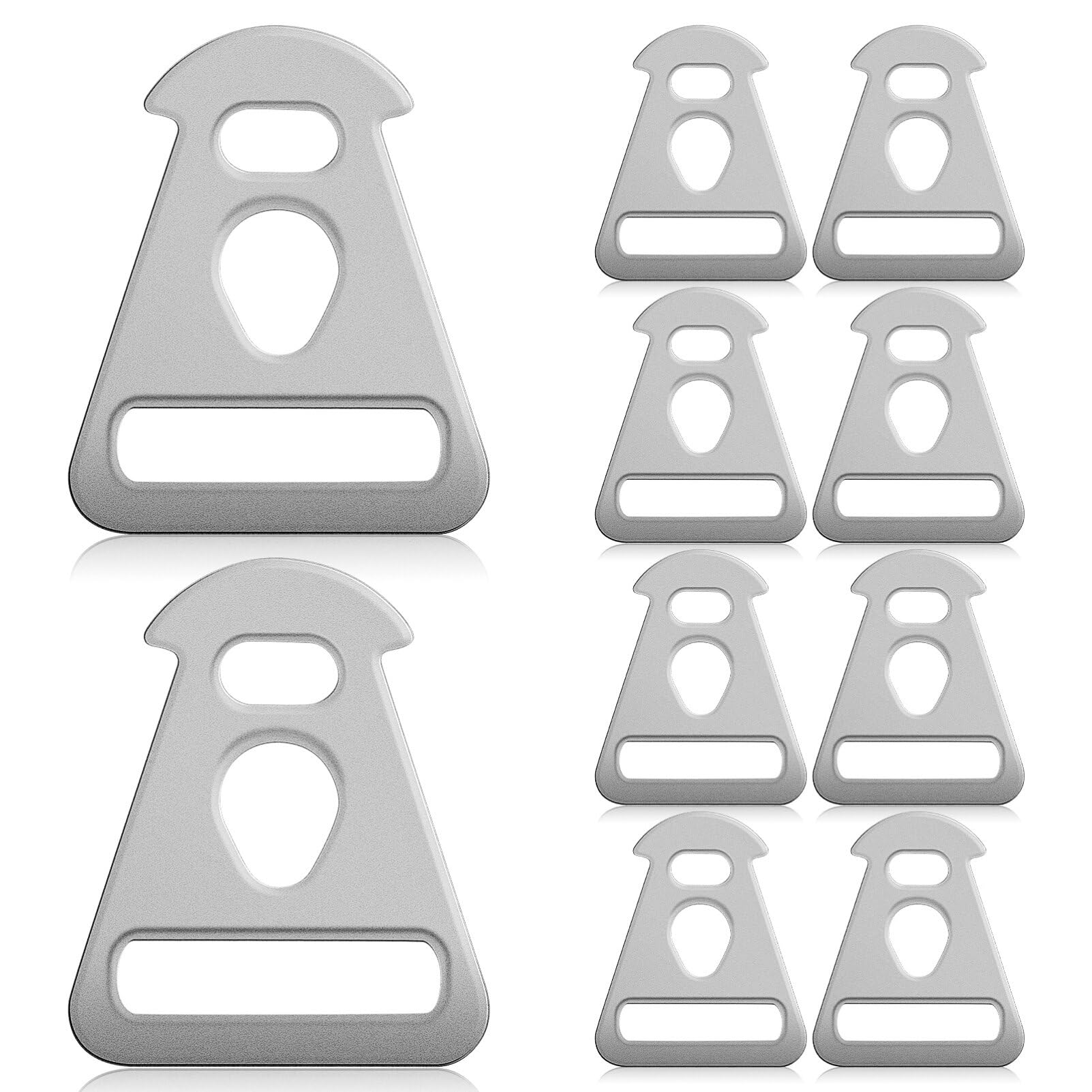 BESPORTBLE Tent Triangle Buckle Hook, Stainless Steel Triangle Rope Buckle for Outdoor Camping Canopy Tent Rope Buckle Accessories 10Pcs