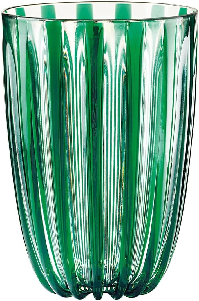 GUZZINI Dolcevita 16oz Tall Tumbler, Emerald - 100% Recycled Plastic - Unbreakable, Reusable, BPA-Free, Iced Coffee, Smoothie, Water - Stackable Cup for Kids, Home & Kitchen