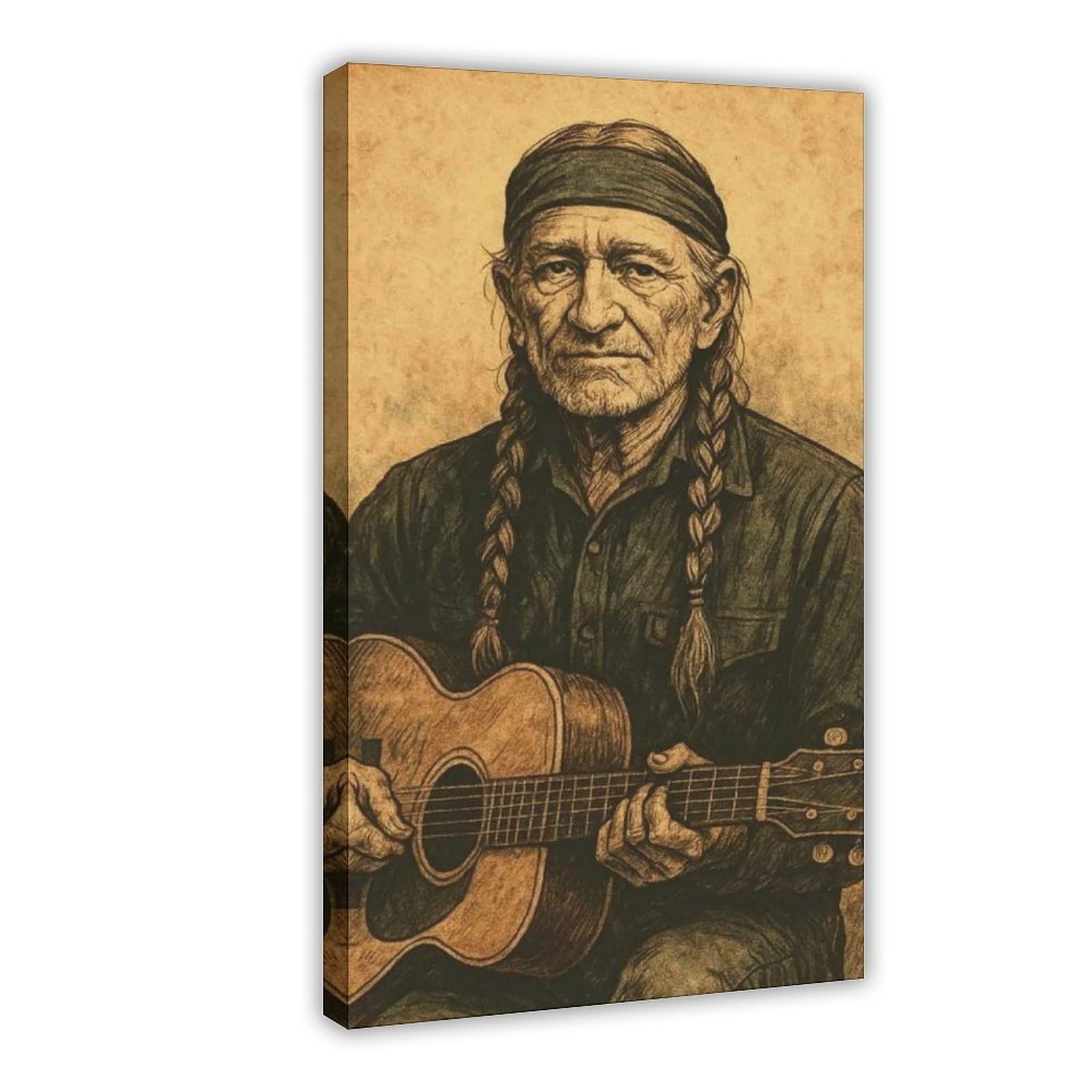 Poster artistico retrò con musica country su tela, decorazione per camera da letto, ufficio, camera da letto, regalo, 40 x 60 cm