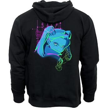 Cyberpunk Edgerunners Hoodie Neon Rebecca Black Size M