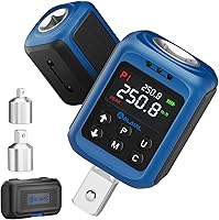 ALAIAL 1/2" Digital Torque Adapter 5-340 Nm ±2% Accuracy, Buzzer/LED Alerts, Peak/Trace Modes, 4 Units, 3/8" & 1/4" Adapters for Car Moto Repair