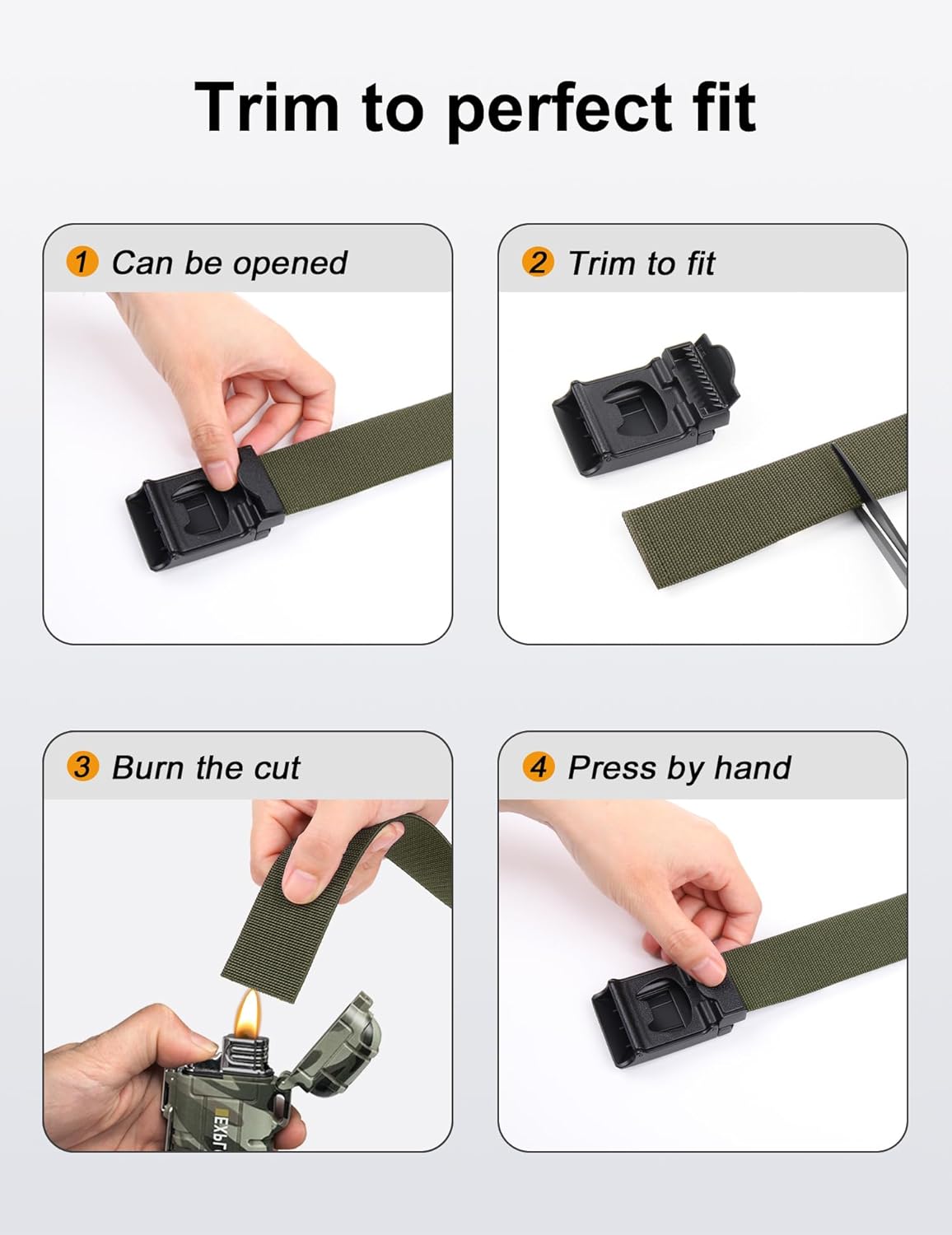 JUKMO Stretch Tactical Belt for Men, Military Work Rigger Hiking 1.5" Elastic Nylon Web Ratchet Quick Release Belt - Image 8