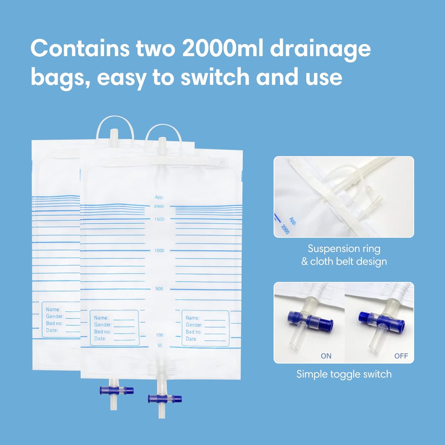 Silicone Urine Collector with 2 Urine Bags (2000 ML), Male Urinary Incontinence Management Solution Kit, Bladder Control Devices for Men Bedridden, Men Urinal Wearable Portable (Men Type) : Health & Household
