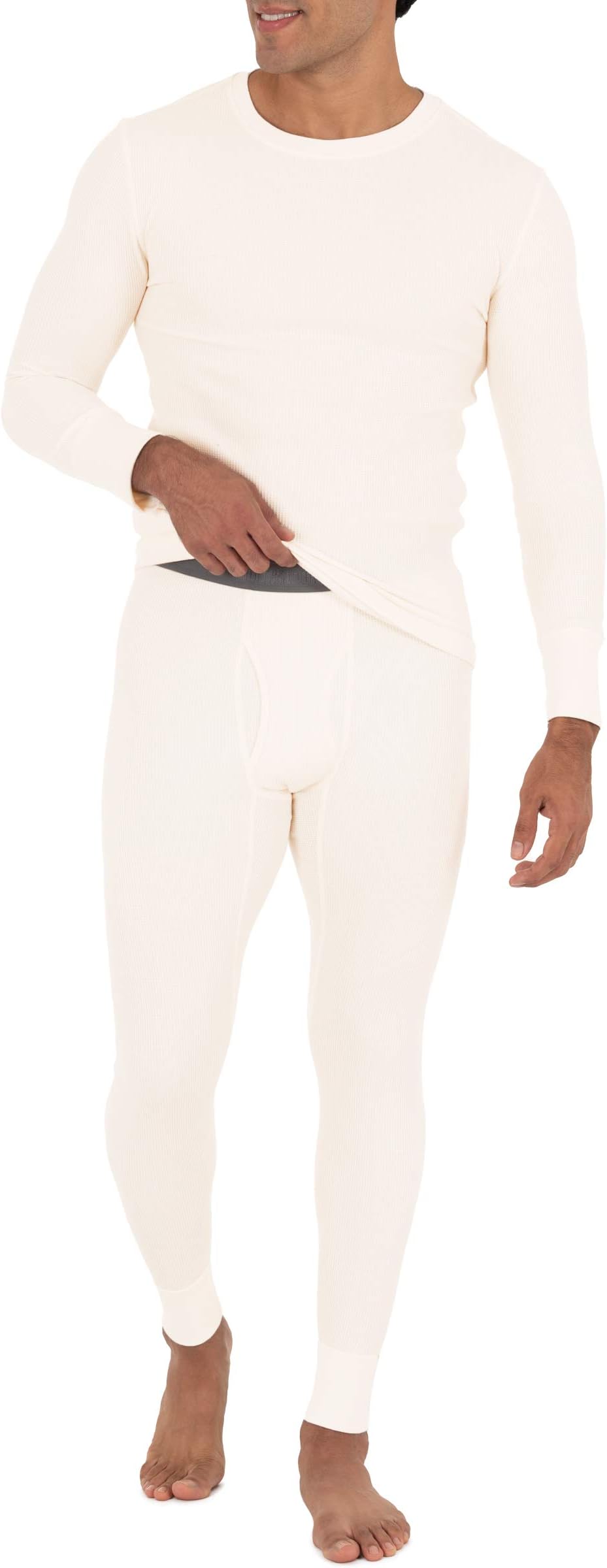 Men's Recycled Waffle Thermal Underwear Set (Top and Bottom)