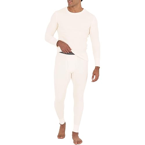 Fruit of the Loom mens Recycled Waffle Thermal Underwear Set (Top and Bottom)