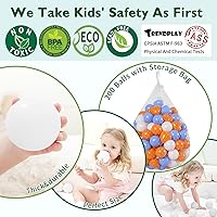 Vista 3 de Bolas de hoyo de TRENDPLAY en forma de estrella y corazón para niños pequeños - 50, 100, 200, 500 piezas de bolas de plástico para diversión y juego