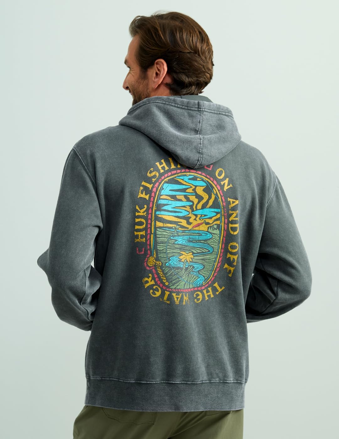 HUK Men's Huk Cotton Fleece Graphic Hoodie, Performance Fishing Sweatshirt