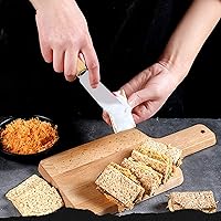 Vista 4 de 10 cuchillos pequeños de mantequilla con mango de madera de 4 pulgadas, de acero inoxidable, borde recto, esparcidor de queso y mantequilla, crema