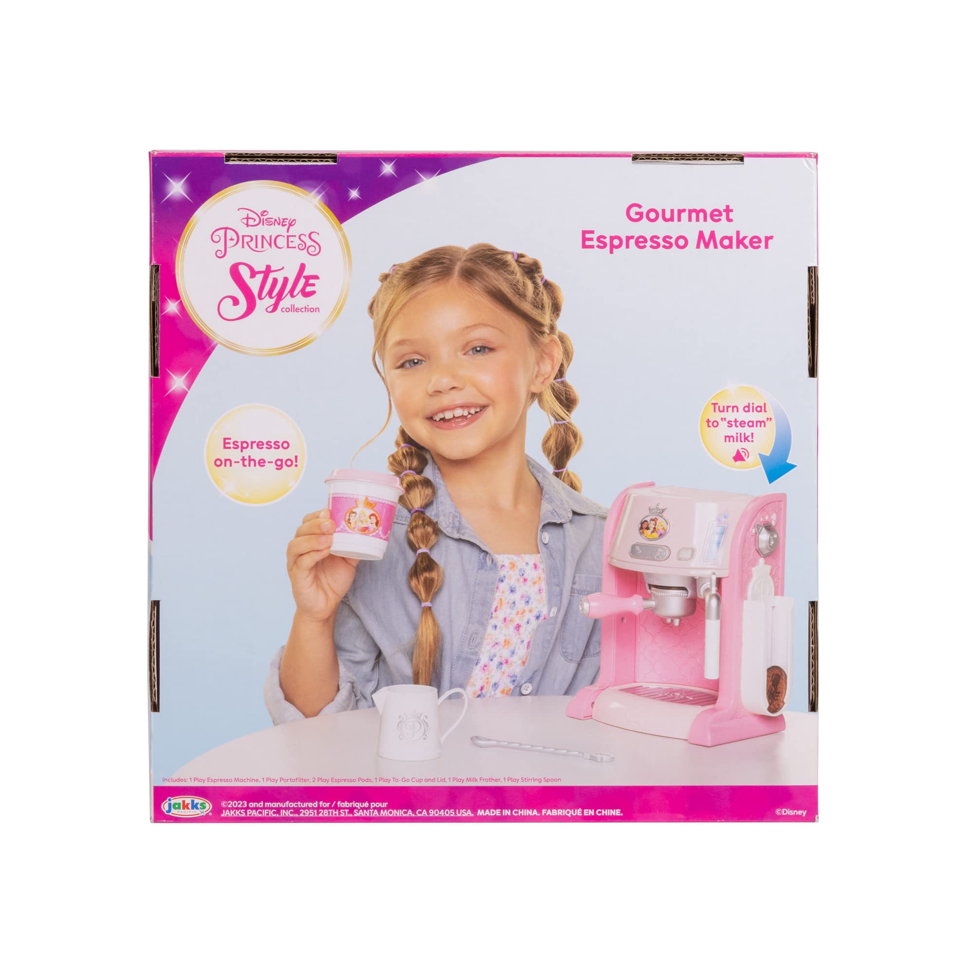 Disney Princess Style Collection | Machine À Espresso Jouet pour Enfants | Cafetière avec Sons Et Lumières | Accessoires Cuisine Jouet | Jeu Imitation 3+ | Piles Incluses | Cadeau Fille