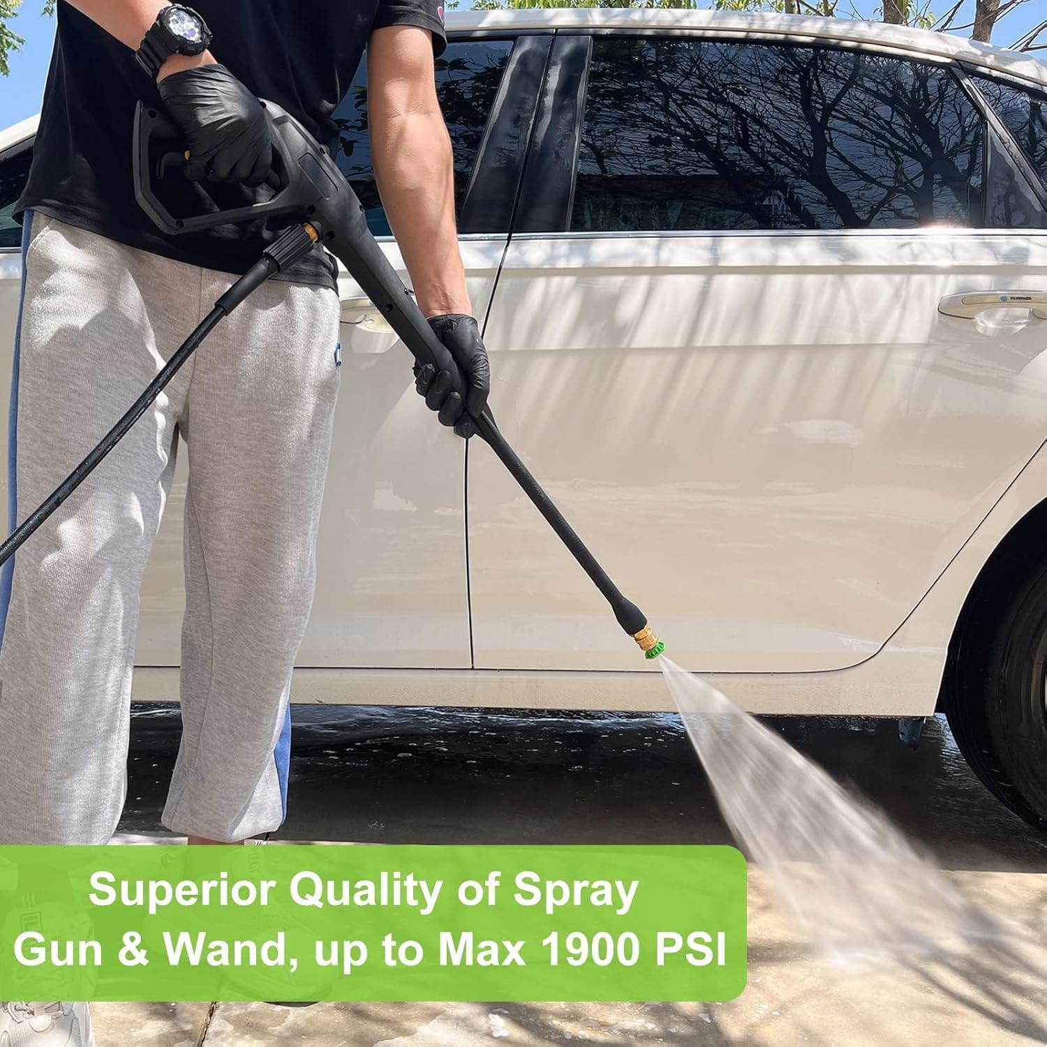 BEAR FORCE Pressure Washer Replacement Spray Wand & Turbo Nozzle and 5 Tips, Compatible with Some of Ryobi, Greenworks, Craftsman, Kar-Cher, SunJoe, B&D, Westinghouse, LWQ Electric Pressure Washer