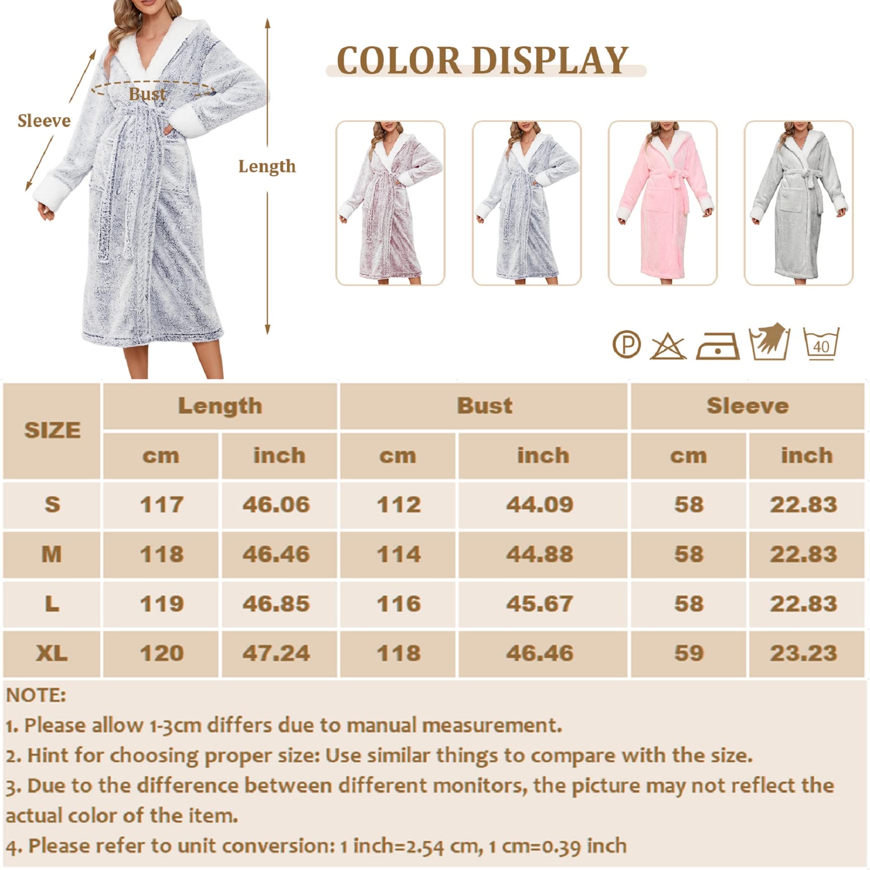 Nadeer Bata Con Capucha para Mujer, De Baño De Felpa Suave, De Casa Ropa De Salón Albornoz