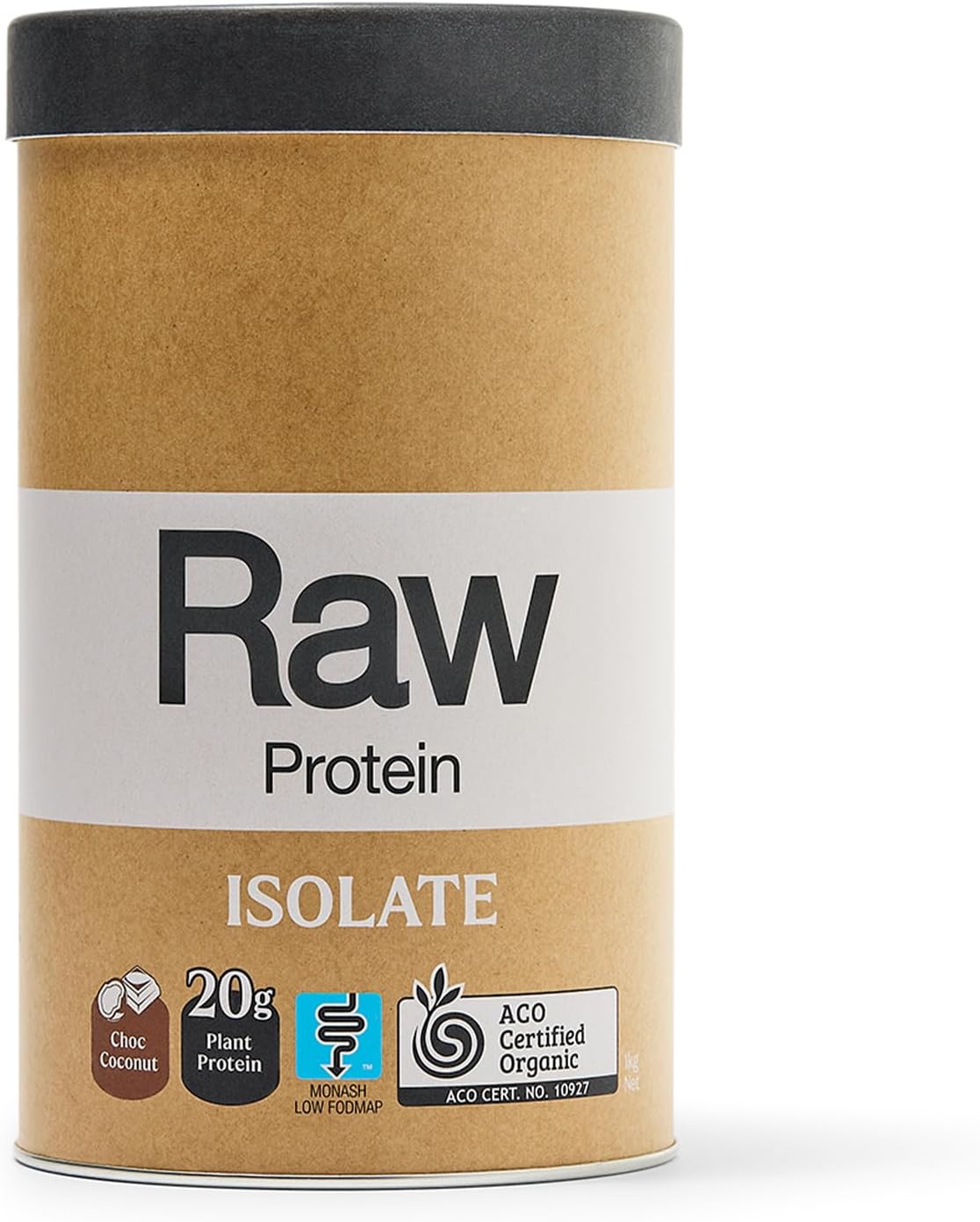 Amazonia Organic Raw Protein Isolate Powder with Cocoa & Coconut - vegan, gluten free, dairy free 1 kg