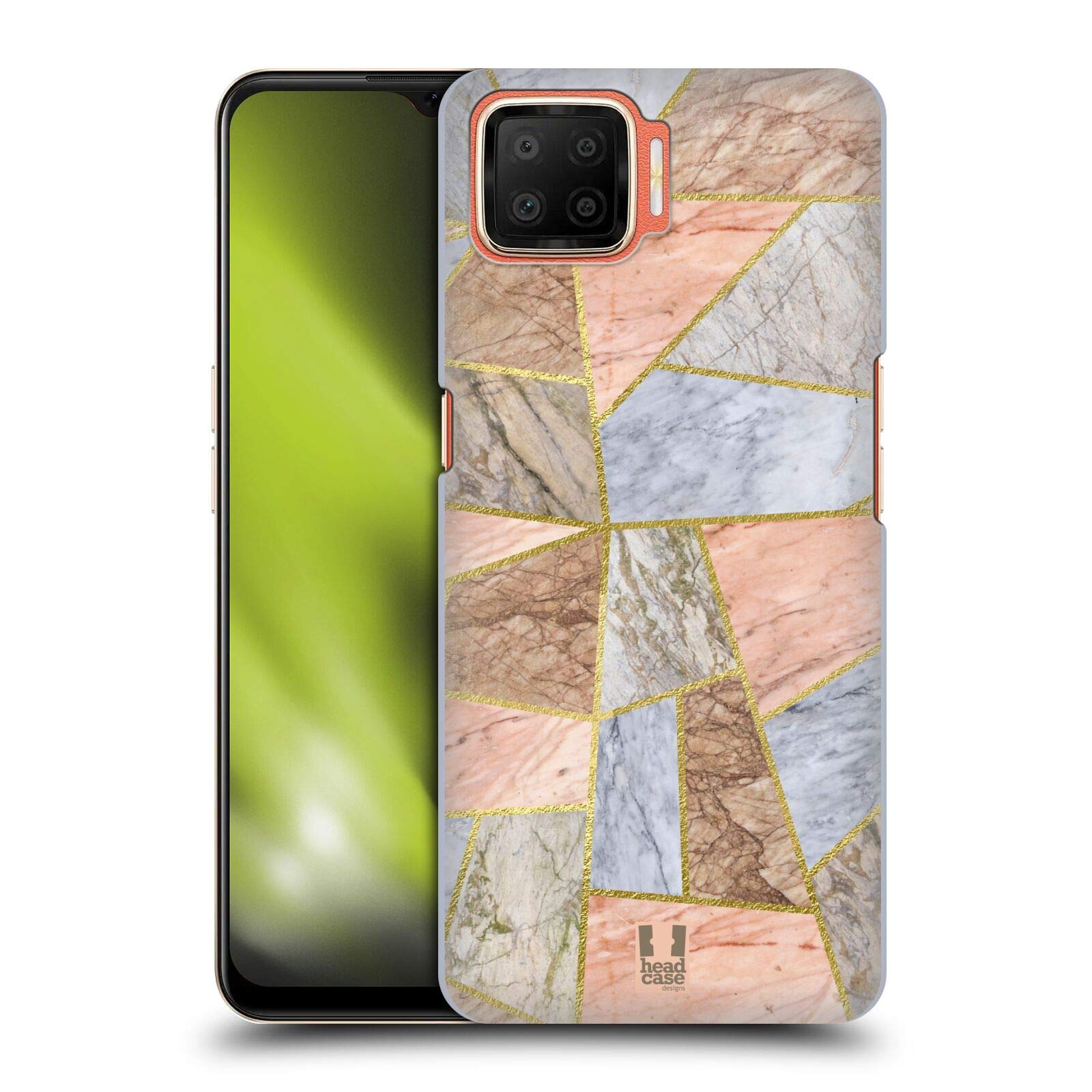 Head Case Designs Turtle Shell Pastel Geometric Marble Hard Back Case Compatible With Oppo F17
