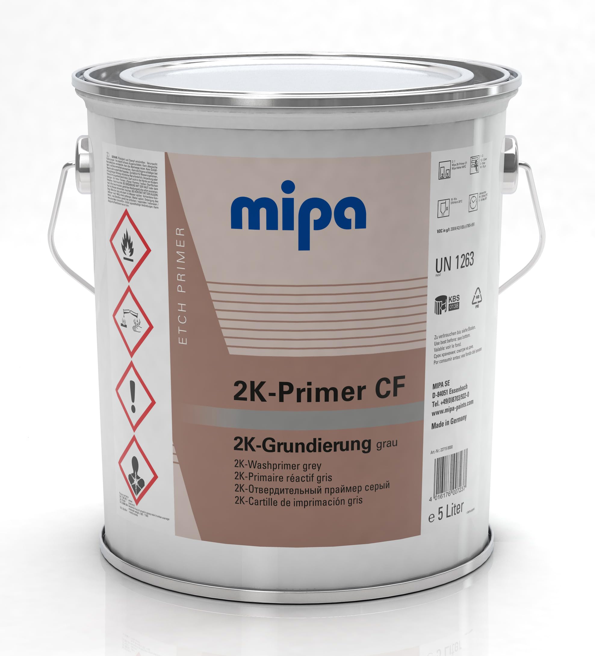MIPA 2K-Primer CF grau - Reaktionsprimer, 5 L,Grundierung