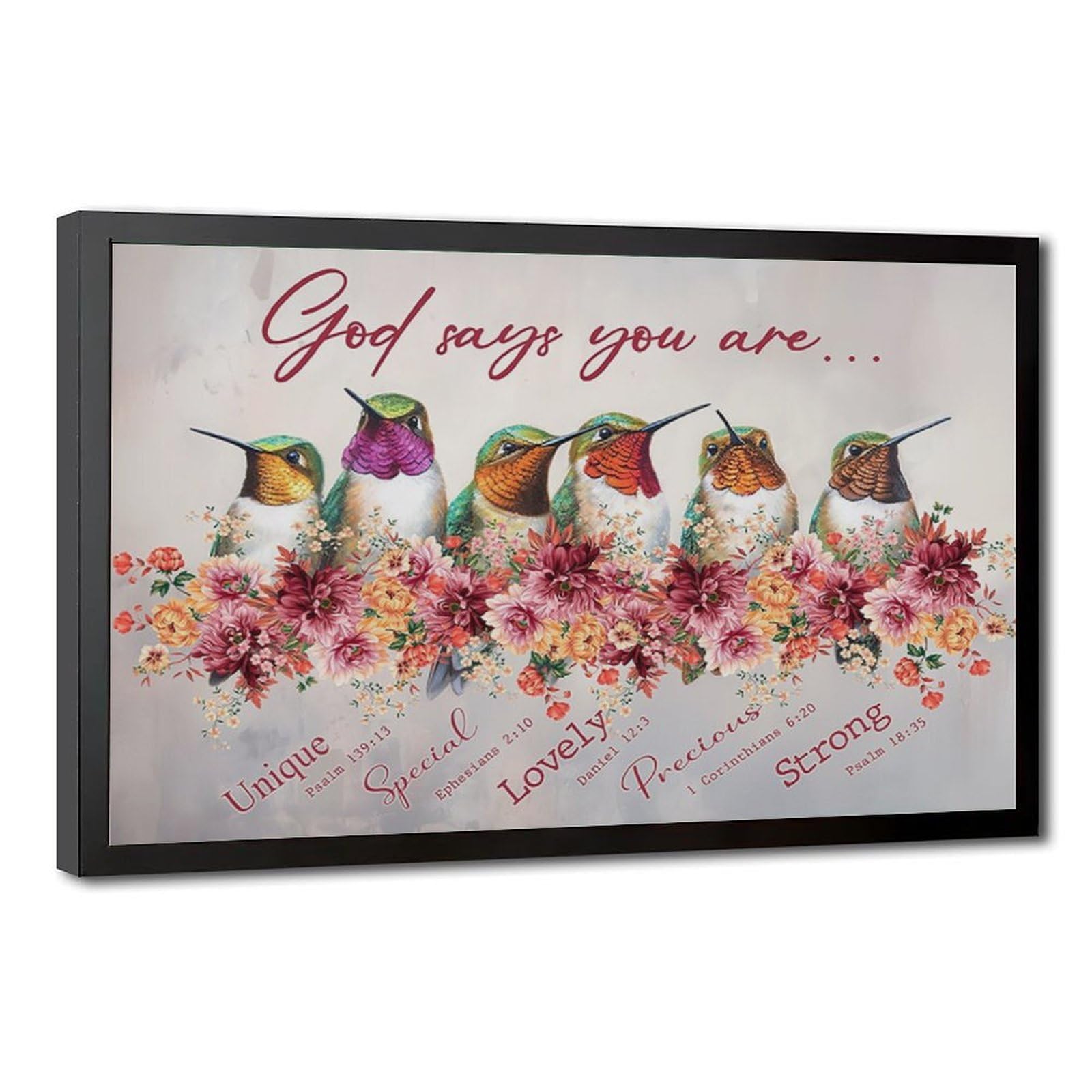 Bareronor Vintage Hummingbird Canvas Poster Bedroom Decor Landscape Office Room Decor Gift 20" L X 30" W
