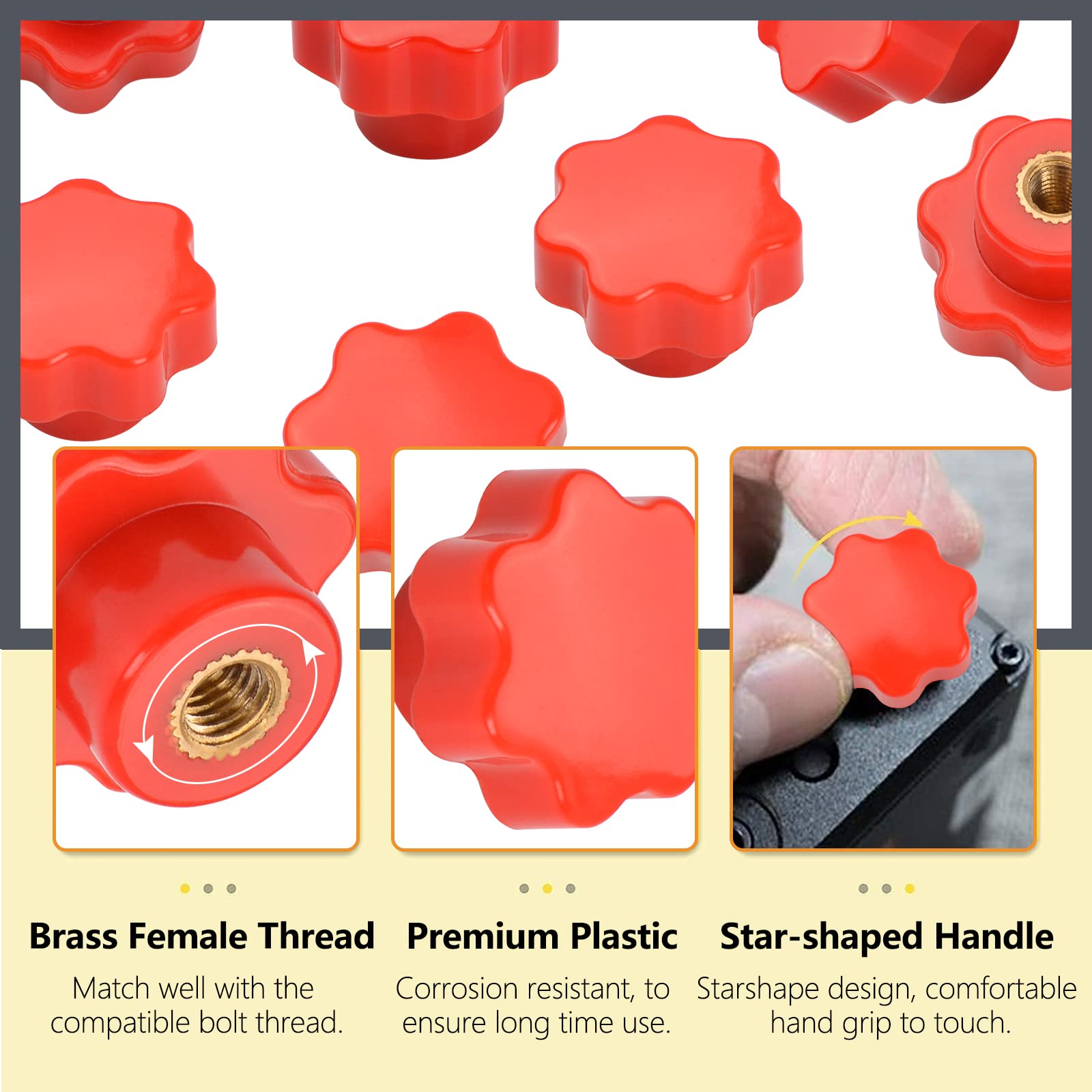 MOBOROR 12 Pièces Vis à Bouton Femelle, M8 Tête En Forme D