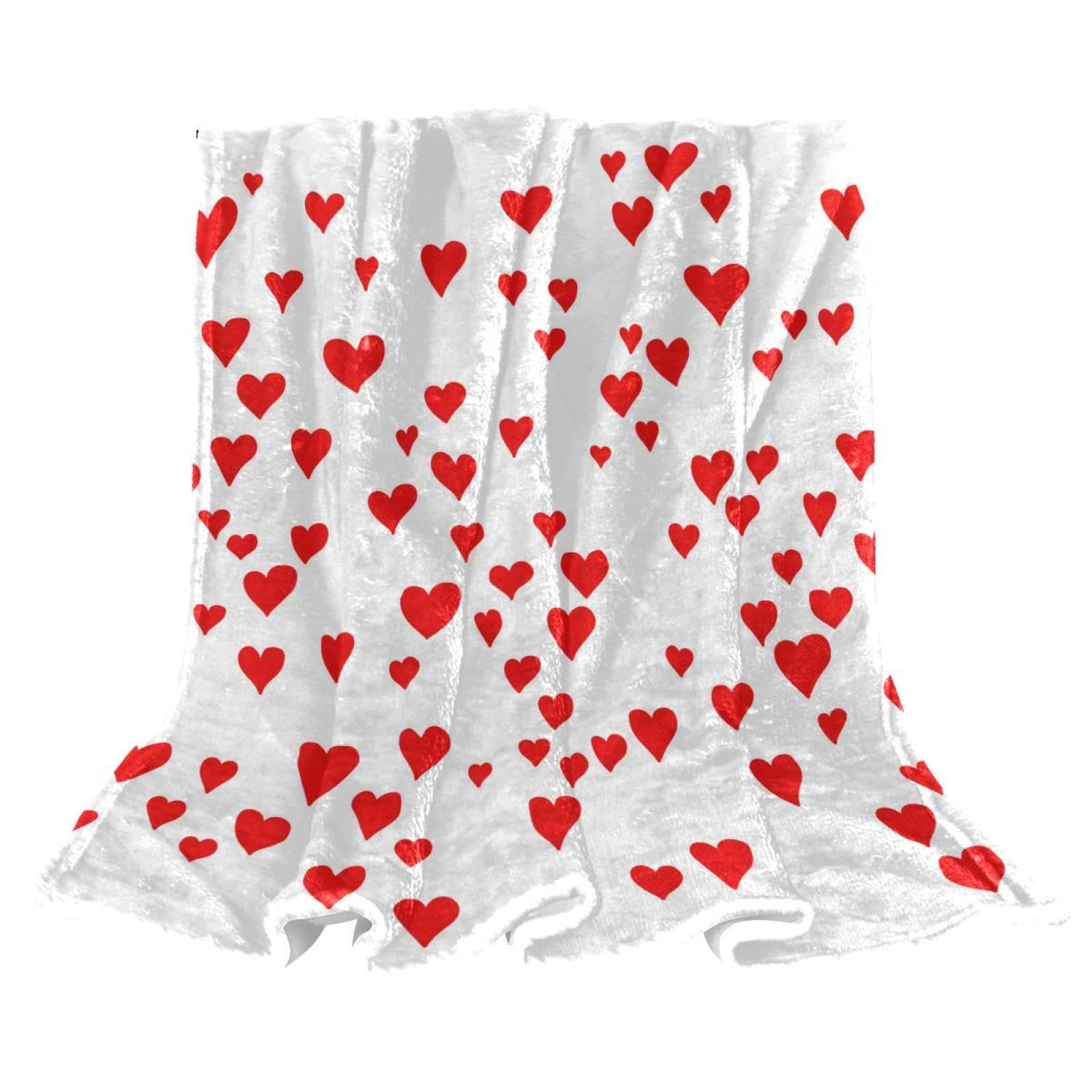 Couverture polaire d'exception douce et chaude rouge amour 150x130