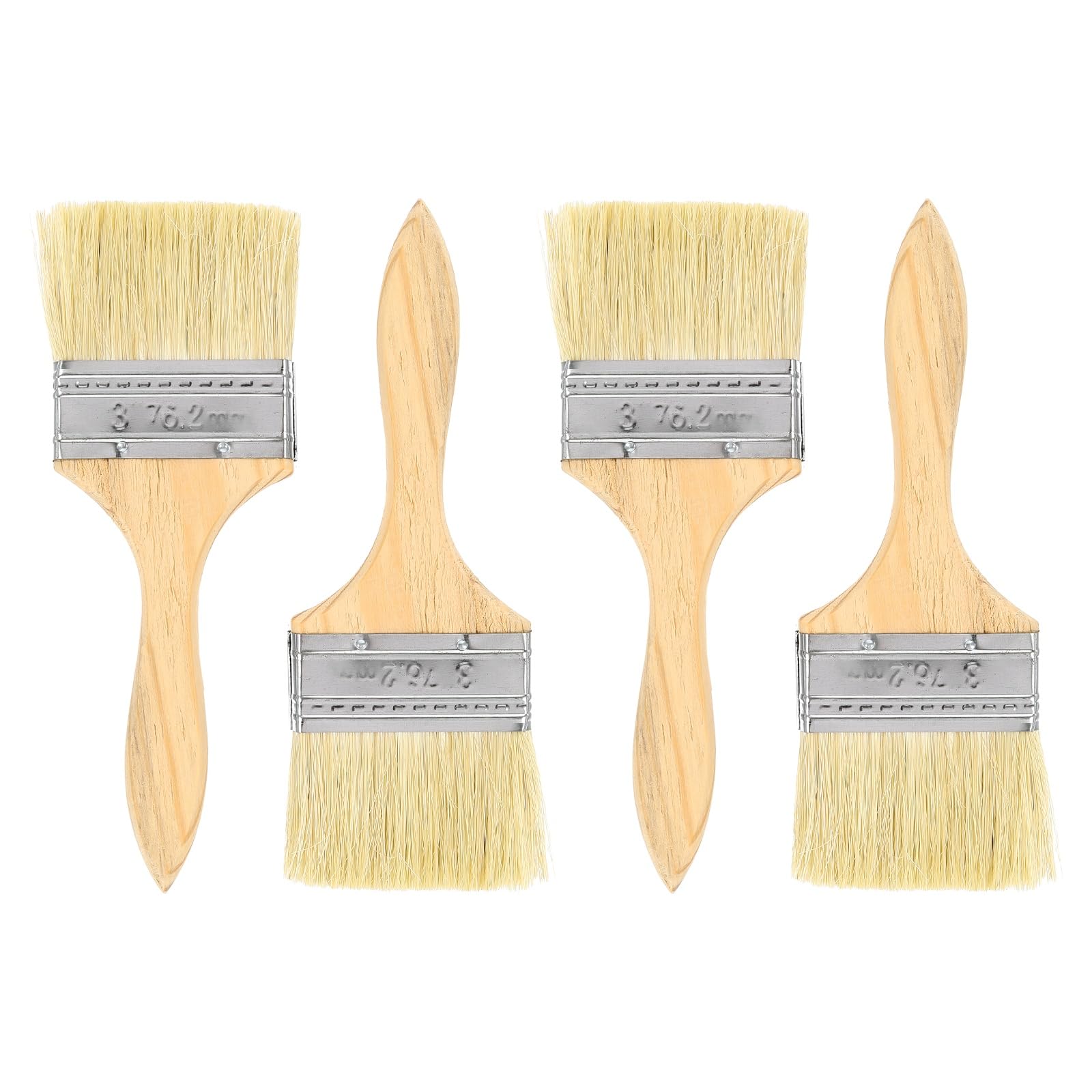 sourcing map 4pcs Chip Paint Brush 3" Flat Painting Brushes Synthetic Bristle Paint Brushes with Wooden Handle for DIY Art Painting Furniture Cabinet Fences Deck Wall Door Trim โ image 1