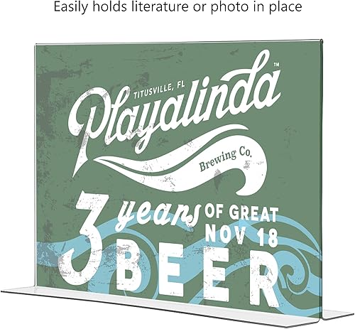 Miniatura 5 de Paquete de 4 soportes para carteles de 17 x 11 pulgadas, marco gráfico para eventos, soporte horizontal de paisaje de doble cara, menú de carga