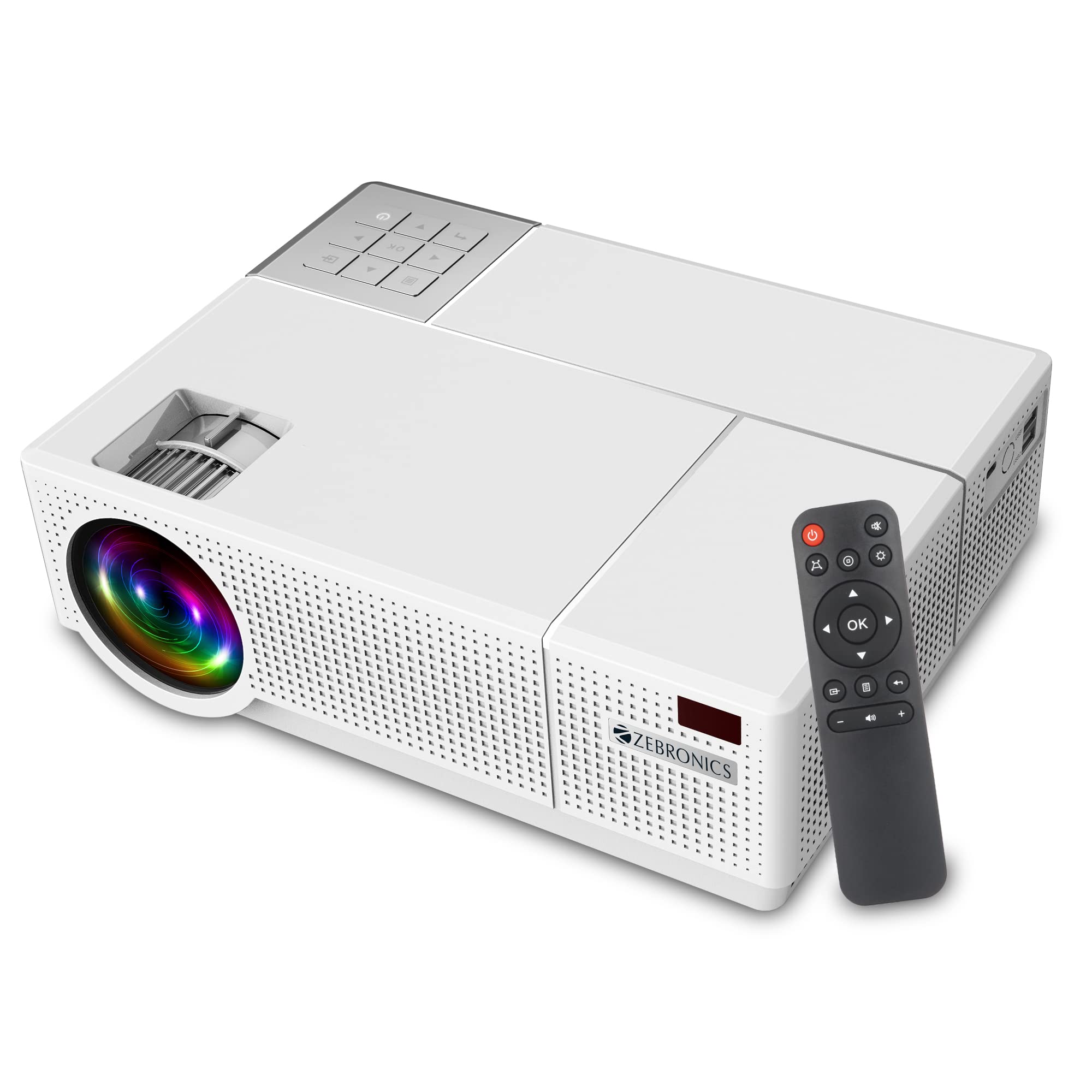 ZEBRONICS ZEB-LP4000 Full HD Projector with Built in Speaker, Dual