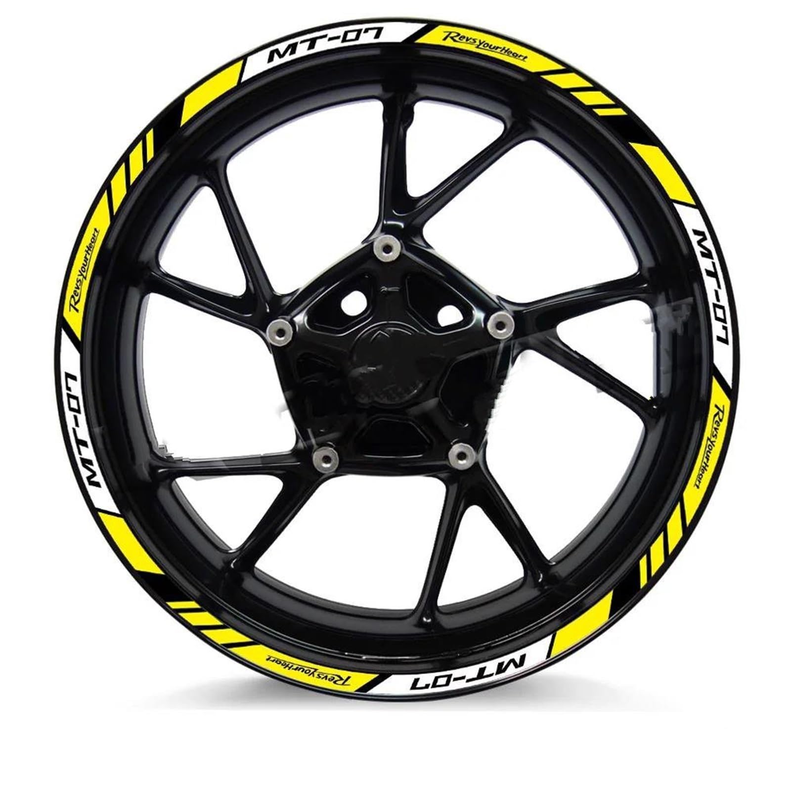 Motorcycle Wheel Stickers Sports Edge Stripe Reflective Film for Yamaha MT-07 MT 07 Mt07 Decorative(Color5)