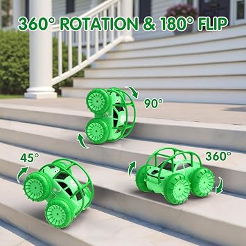 Direct Charging Remote Control Cars with USB Type-C Cable, Amphibious Fast Charging Stunt Car 360° Flip,LED Lights,15 km/h 4WD for Kids Ages 3-12, Waterproof Indoor Outdoor RC Toy Gift for Boys Girls