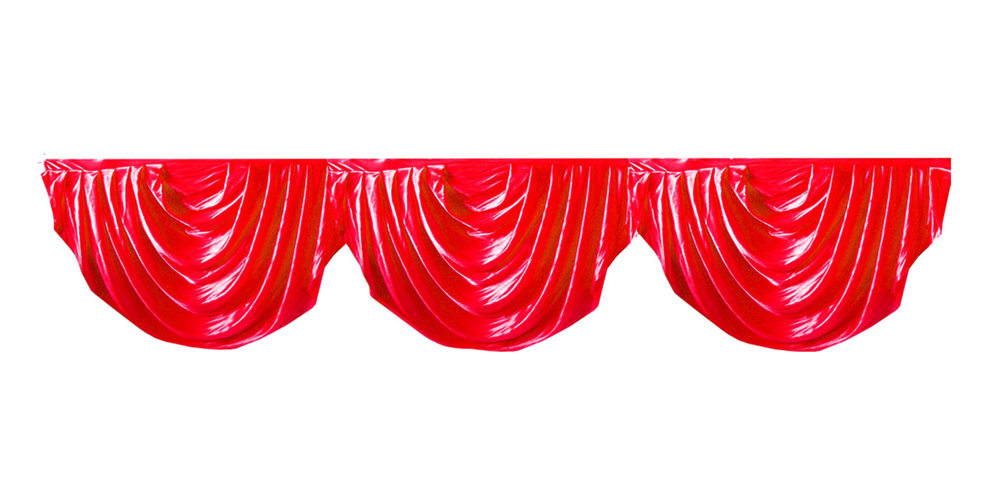 Detachable SWAG 3m Long Hook and loop fastening For Stage Curtain Table Skirt Wedding Backdrop Lambrequin (RED, 1 PC)