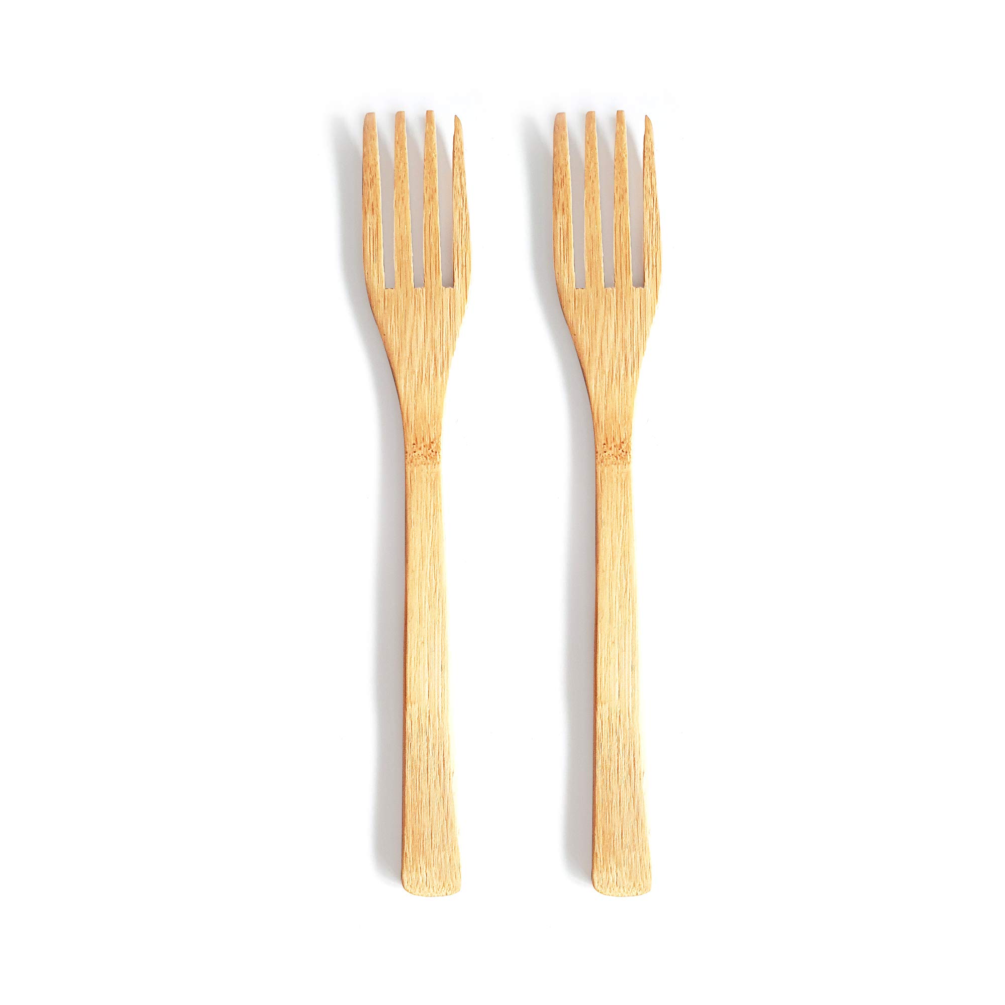 Rainforest Bowls Reusable Bamboo Fork (2-Pack) - Biodegradable, Eco-Friendly Flatware - Handcarved Minimalist Design - Made from Bamboo Offcuts