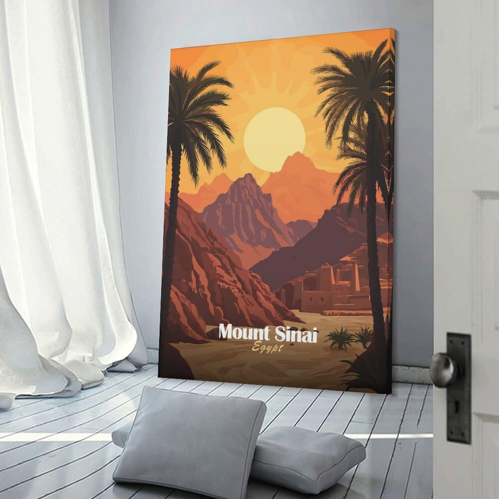 Junmoney Mount Sinai Sunset Wall Art Print, 24x36inch(60x90cm), for Living Room, Bedroom, Office Or Hallway, Canvas Wall Art That Fits Changing Layouts