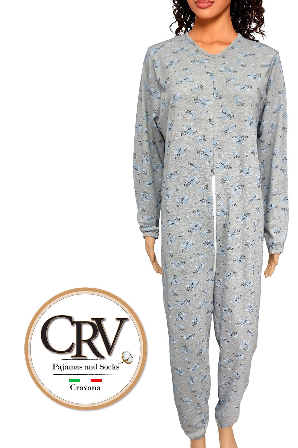 CRV PAJAMAS AND SOCKS CRAVANA Pigiama TUTONE Sanitario per Anziani Uomo Donna Autunno Inverno Cotone Caldo, Tuta Sanitaria Made in Italy, Pigiami Sanitari