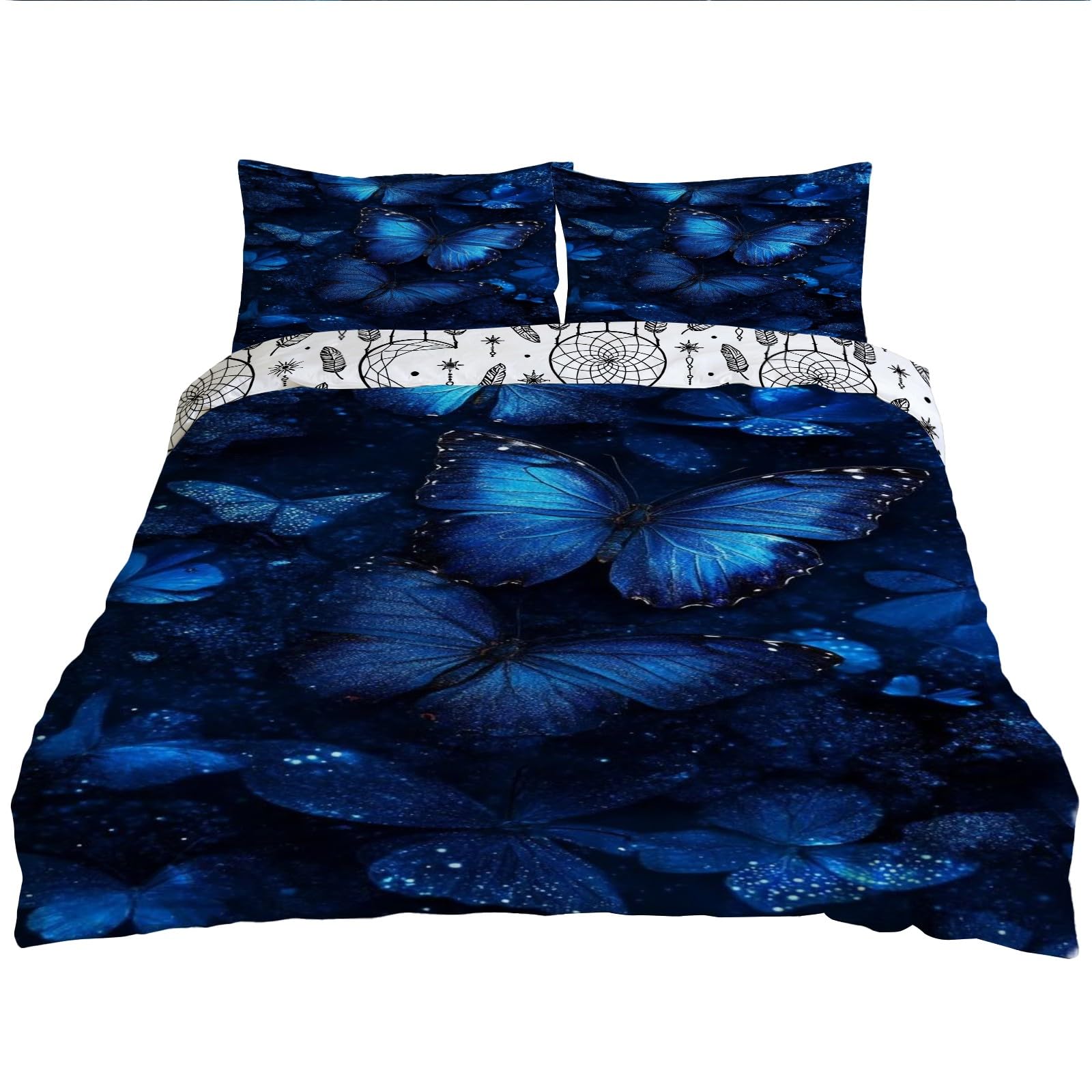 Housse de Couette Papillon Morpho 200x200 Confort Premium en Tissu Super Doux