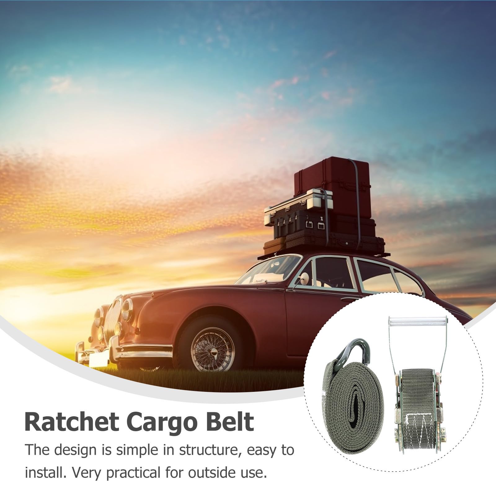 SHINEOFI Ratschen Spanngurt in Militärgrün aus Polyester und Metall Flach und Flexibel Einfach zu Montieren zum Sichern von Motorrädern und Ladung Zufällige Farbe